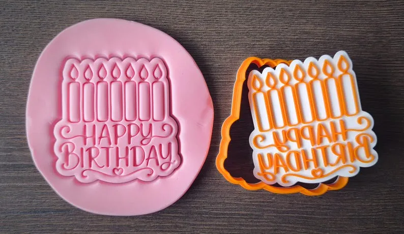 Формичка и ембосер свещички "Happy Birthday" — рожден ден